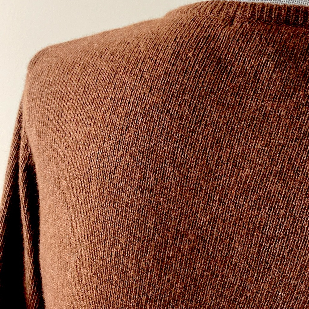 Isabella Bird Ballet Wrap Tie Front Cashmere Cardigan Sweater Brown Size Medium - Picture 9 of 13